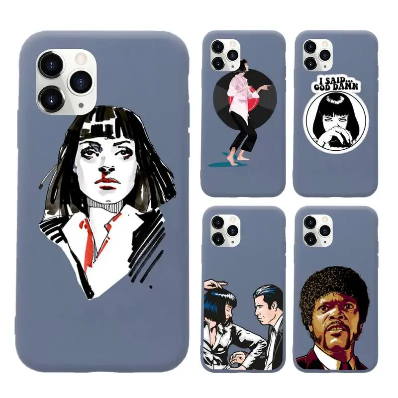 

Pulp Fiction Phone Case Blue Candy Color for iPhone 11 12 mini pro XS MAX 8 7 6 6S Plus X SE 2020 XR