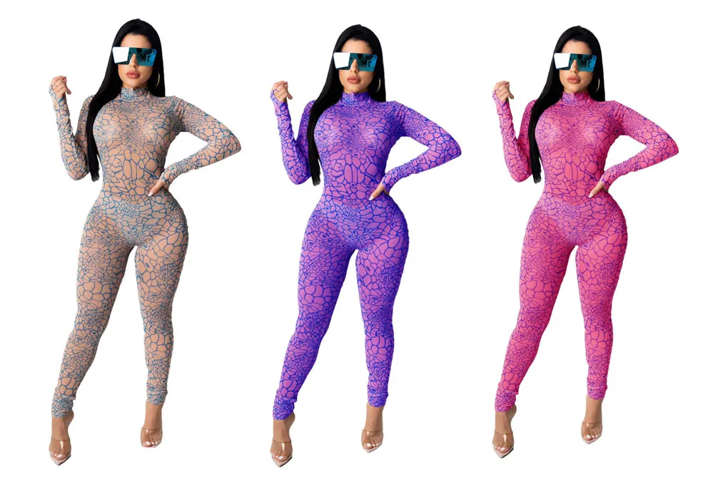 Модные женские комбинезоны одежда с принтом цельные брюки удобные и эластичные