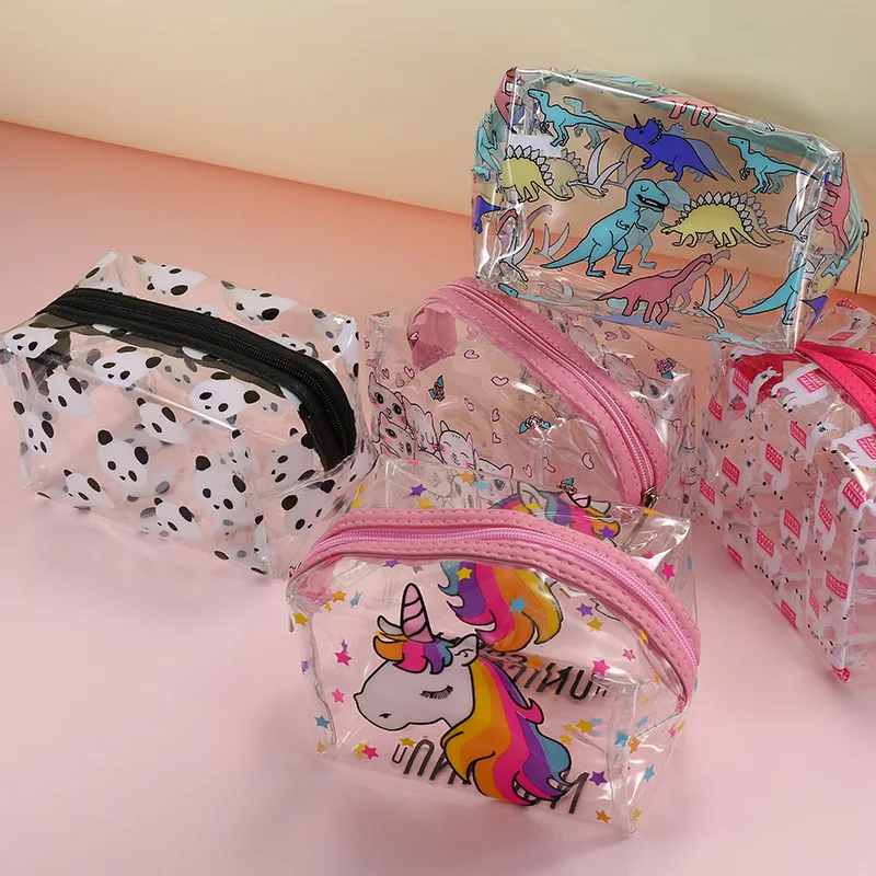 Единорог ПВХ косметичка водонепроницаемый милый прозрачный пластиковый