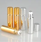 Металлический роликовый многоразовый флакон для эфирных масел, стеклянные флаконы для духов, контейнер для косметики, распылитель для лосьона и путешествий, 5 мл