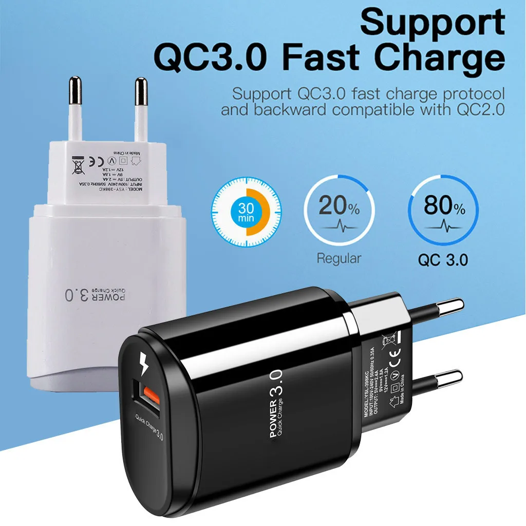 Универсальное USB зарядное устройство QC 3 0 адаптер для телефона usb хаб быстрое