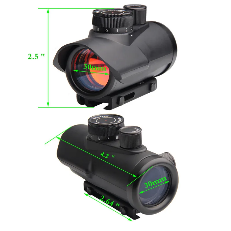 

Red Dot Holographic Oblique Mouth 1x30 Red Film Metal Sight 11/20 Universal Water Bomb Accessories Hunting Sight