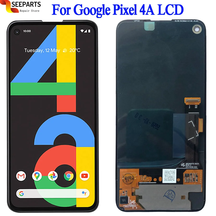 

100% протестированный ЖК-экран Google Pixel 4A, сенсорный дигитайзер в сборе, замена для Google Pixel 4A G025J LCD