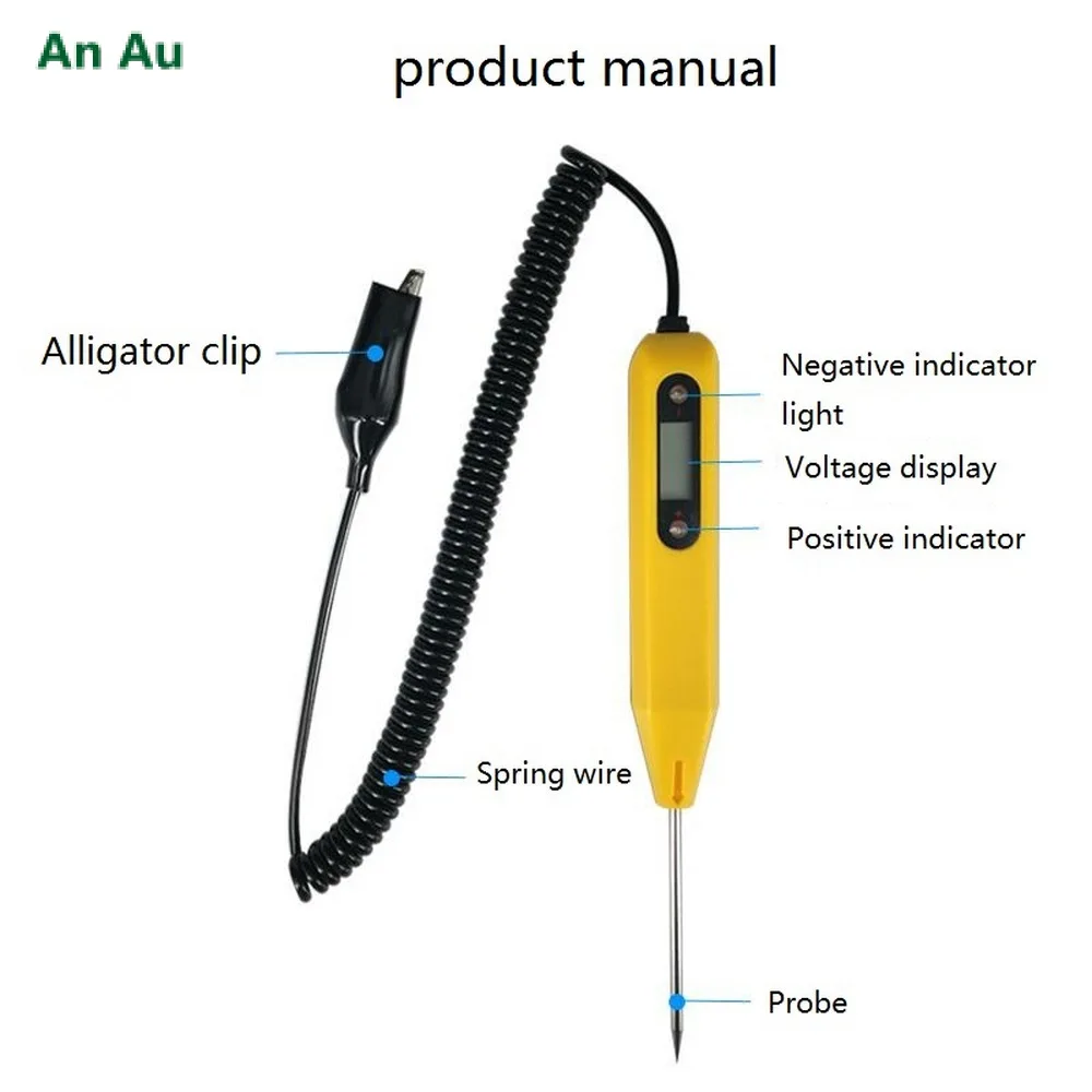 Тестовая ручка для автомобильных электрических цепей универсальный цифровой