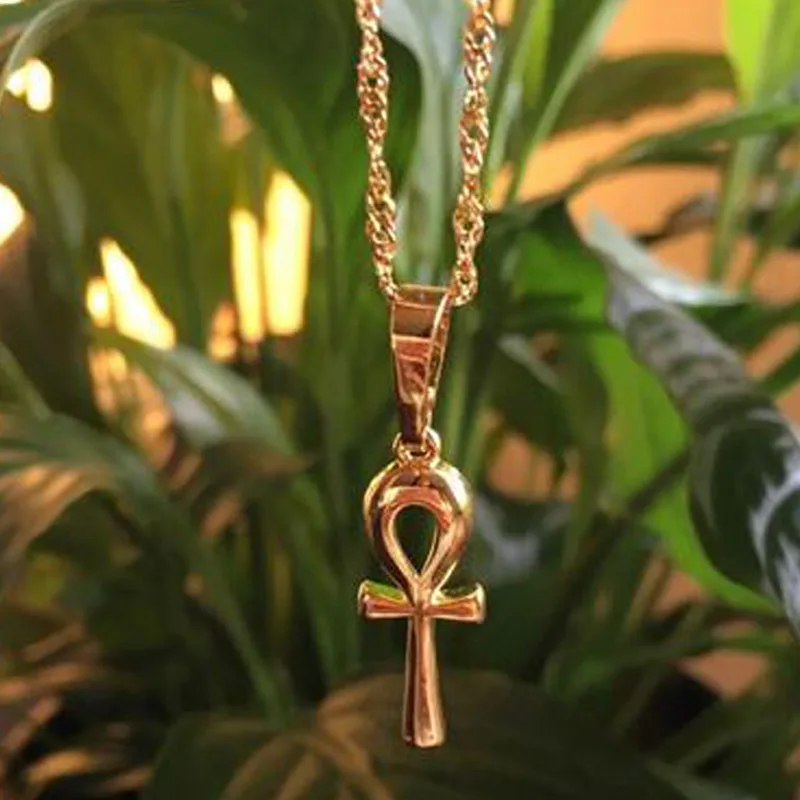 Anniyo Cruz egipcia ANJ ошейник pendiente para mujer niñas oro/plata africanana encantos joyeria Egipto jeroglitos|Цепочки| |