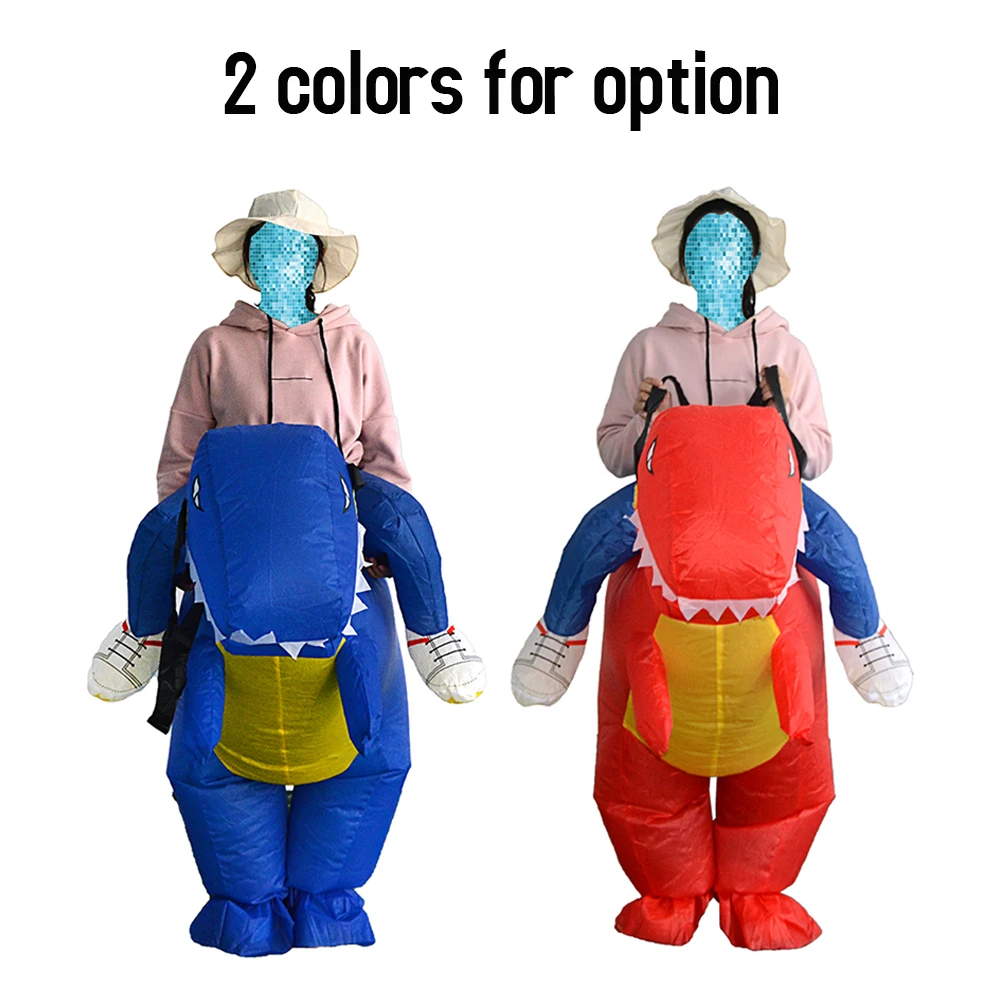 Милый взрослый надувной костюм динозавра с воздушным вентилятором для прогулок