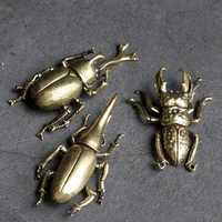 solid pure brass office desktop small ornaments beetle insect tea pet jewelry crafts gifts hand toys