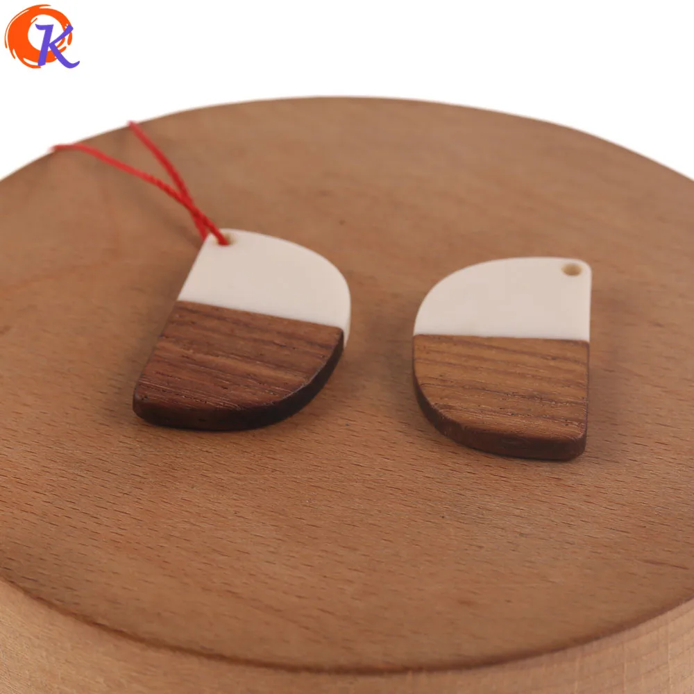 

Cordial Design 100Pcs 18*30MM Jewelry Accessories/DIY Earrings Making/Wood & Resin/Semicircle Shape/Hand Made/Earring Findings