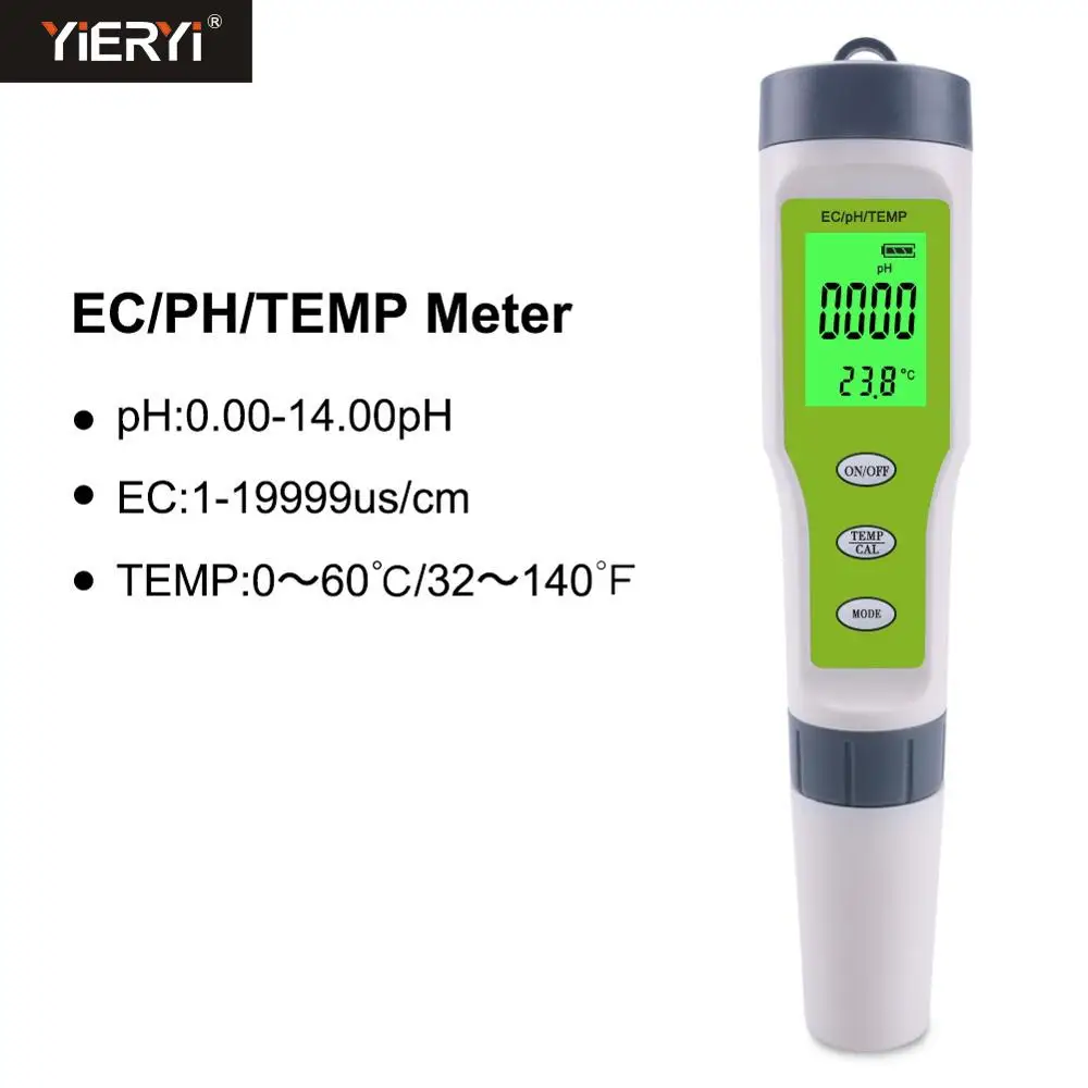 Yieryi 2019 PH/EC/Temp 3 в 1 тестовая ручка значение Ph измеритель TDS/EC Тестер качества воды