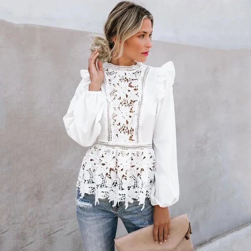 Женская кружевная блузка в стиле Харадзюку летняя пляжная элегантная белая бохо