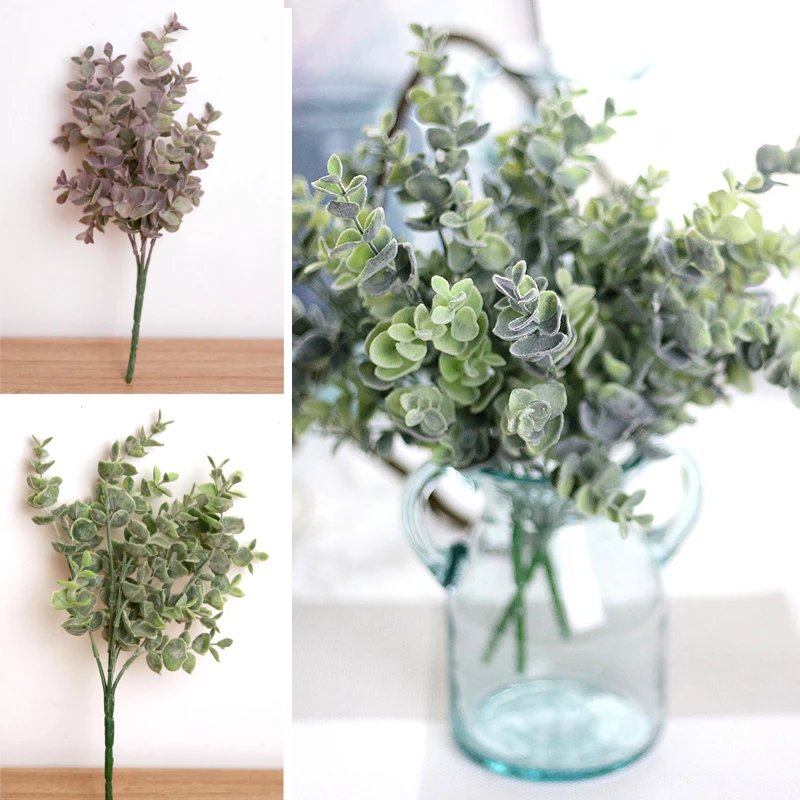 Искусственные растения листья эвкалипта кусты искусственные зеленые кустарники