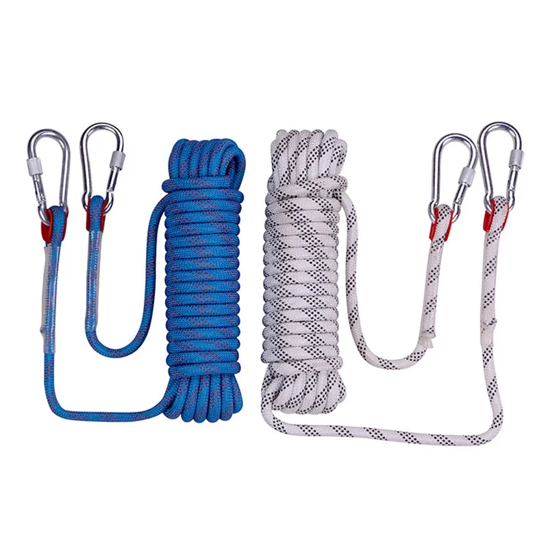 

10m 20m 30m Outdoor Rock Climbing Rope Emergency Paracord Rescue Safety Rope With Carabiner High Strength Hiking Accessory