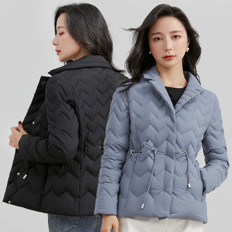 NewBang Winter Women's White Down Jacket With Sashes Female Short Thick Warm Down Coat Turndown Collar