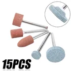 15 шт. мини-роторный инструмент шлифовальный круг 18 дюйма хвостовик корундовый абразивный шлифовальный станок сверло инструмент для полировки керамического камня