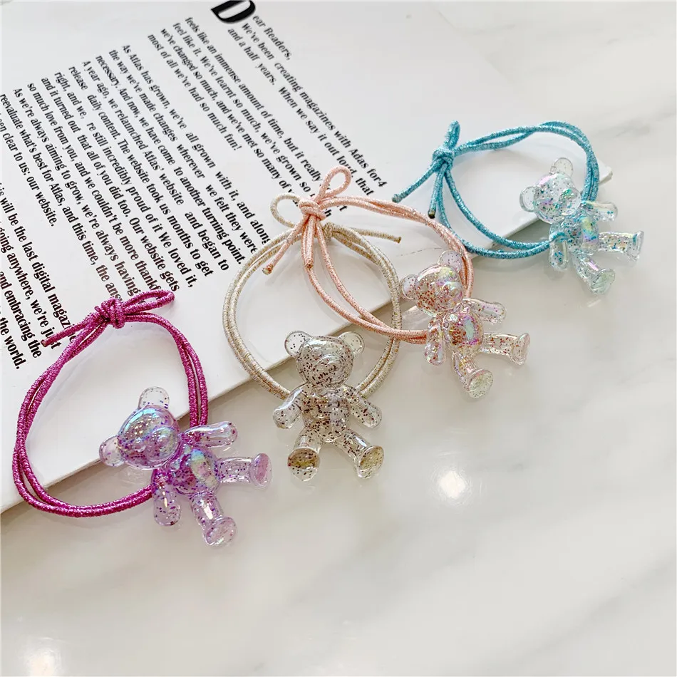 Новинка Милая Детская резинка для волос с изображением медведя эластичная