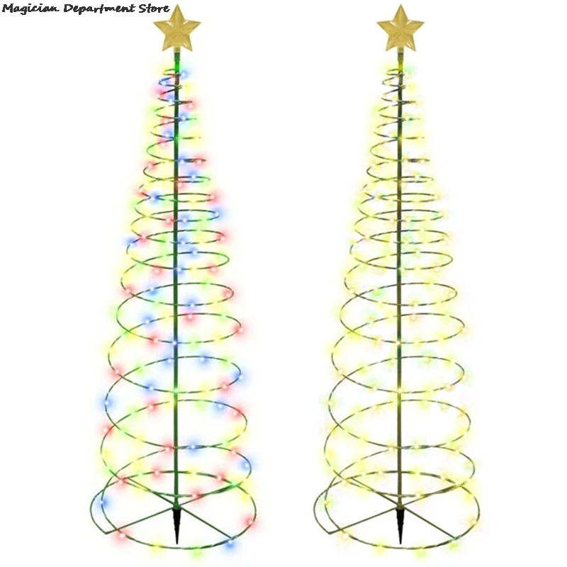 Светящаяся Рождественская елка на солнечной батарее уличное украшение для сада