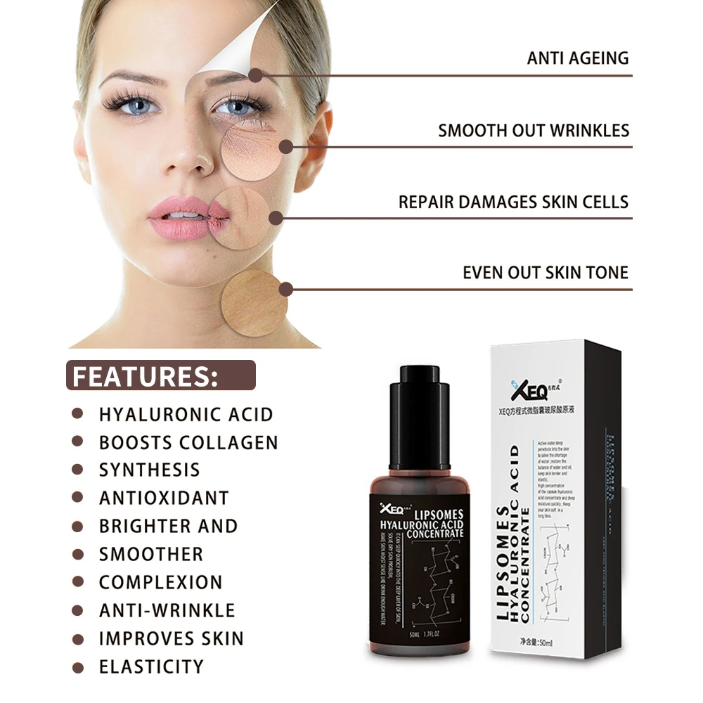 

50ml Lipsomes Hyaluronic Acid Concentrate Anti-Aging Serum Anti-wrinkle Whitening Essence for Face Skin