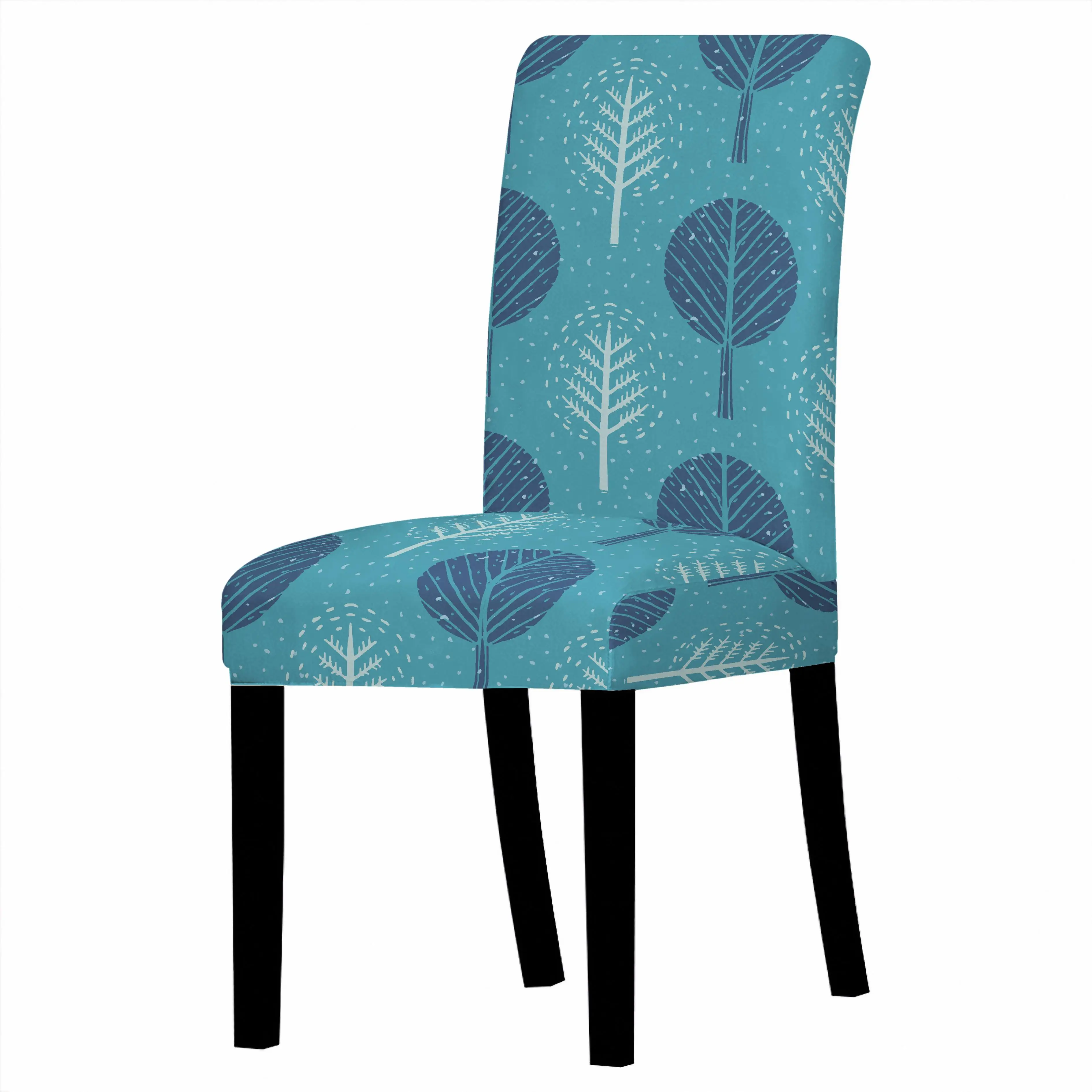 Nordic Leaf pattern Chair Cover Home Dining Elastic Chair Covers Multifunctional Spandex Elastic Cloth Universal Stretch 1PCS