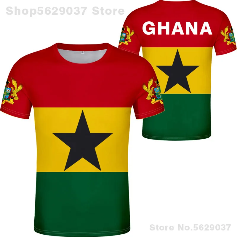 Футболка Гана самодельная футболка с бесплатным именем и номером на заказ
