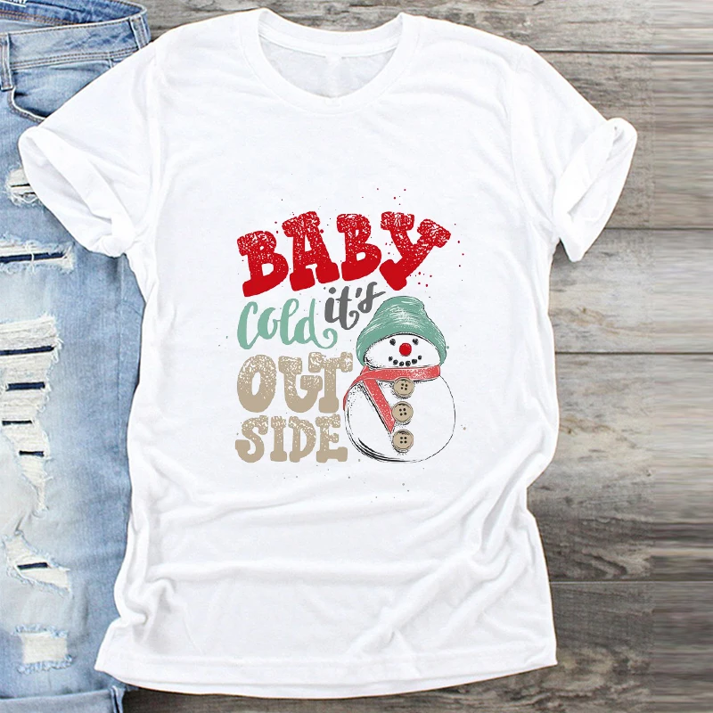 

Women Winter Time Happy Time New Year 90s Merry Christmas Print Clothes Graphic Female Tshirts Top T Shirt Ladies Tee T-Shirt