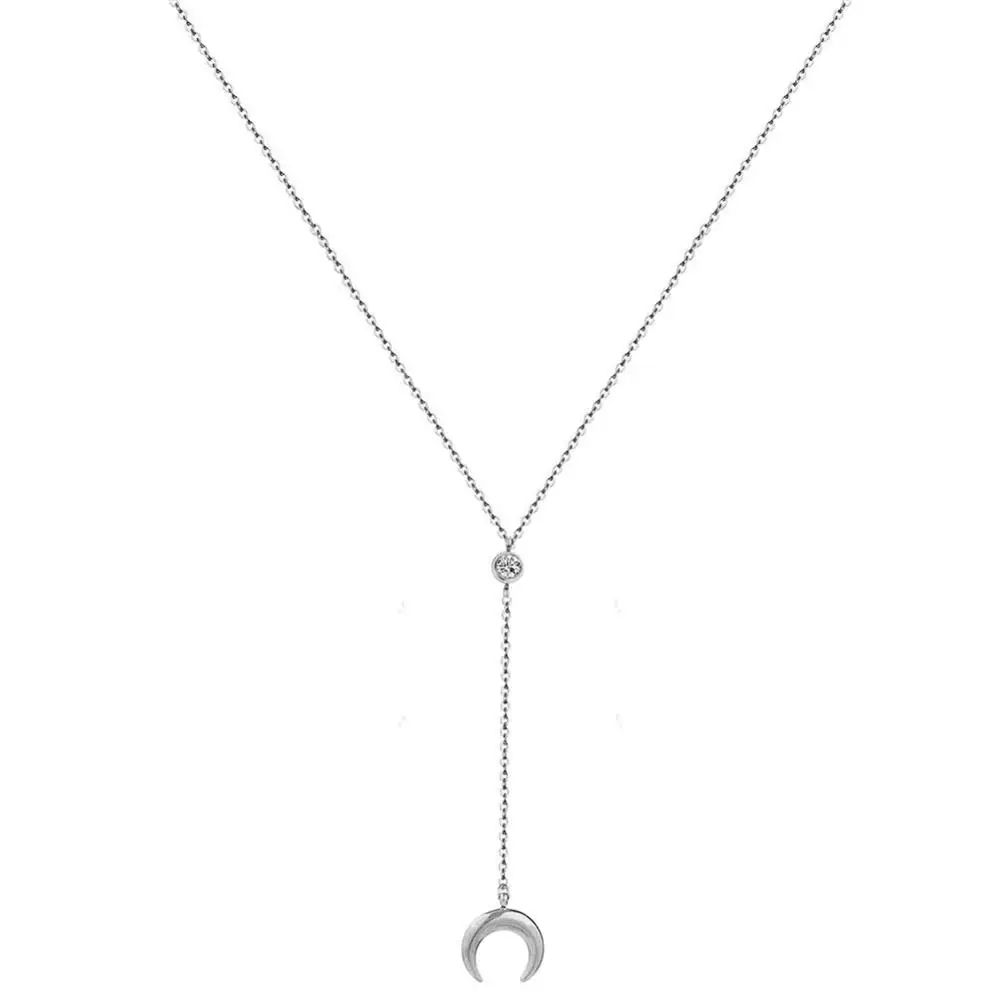 Многослойное ожерелье из нержавеющей стали y образная форма с кристаллами