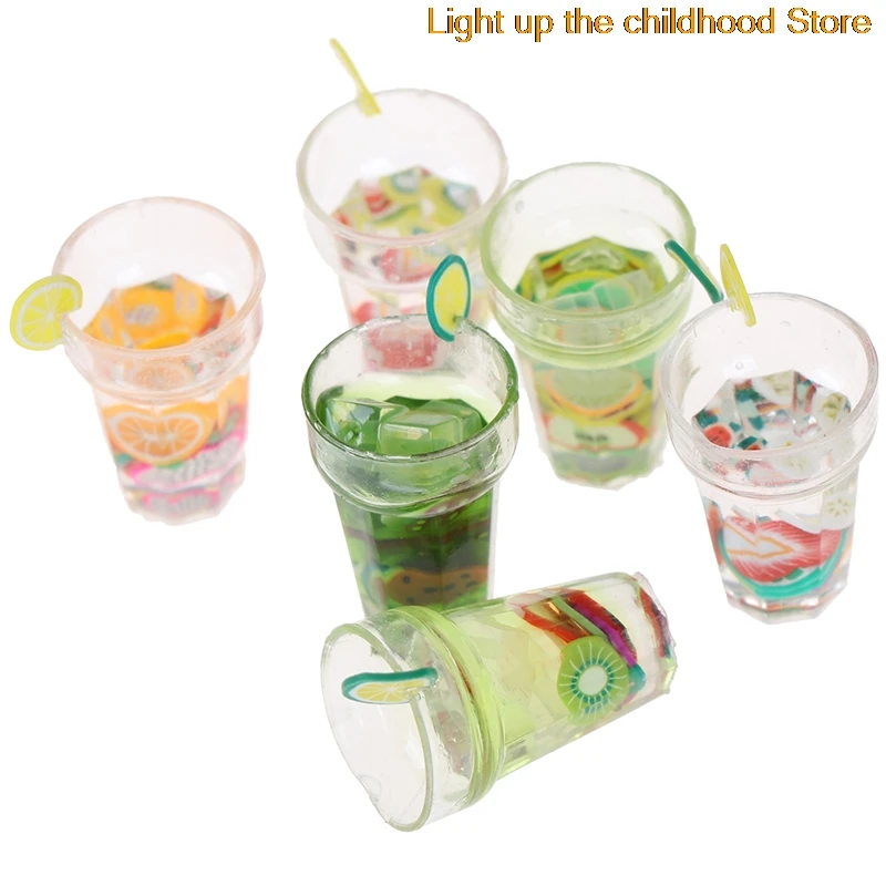 

Милый миниатюрный кукольный домик, еда, напиток, фрукты, чашки для напитков, набор, модель напитков, ролевая игра, мини-еда, подходит для игро...