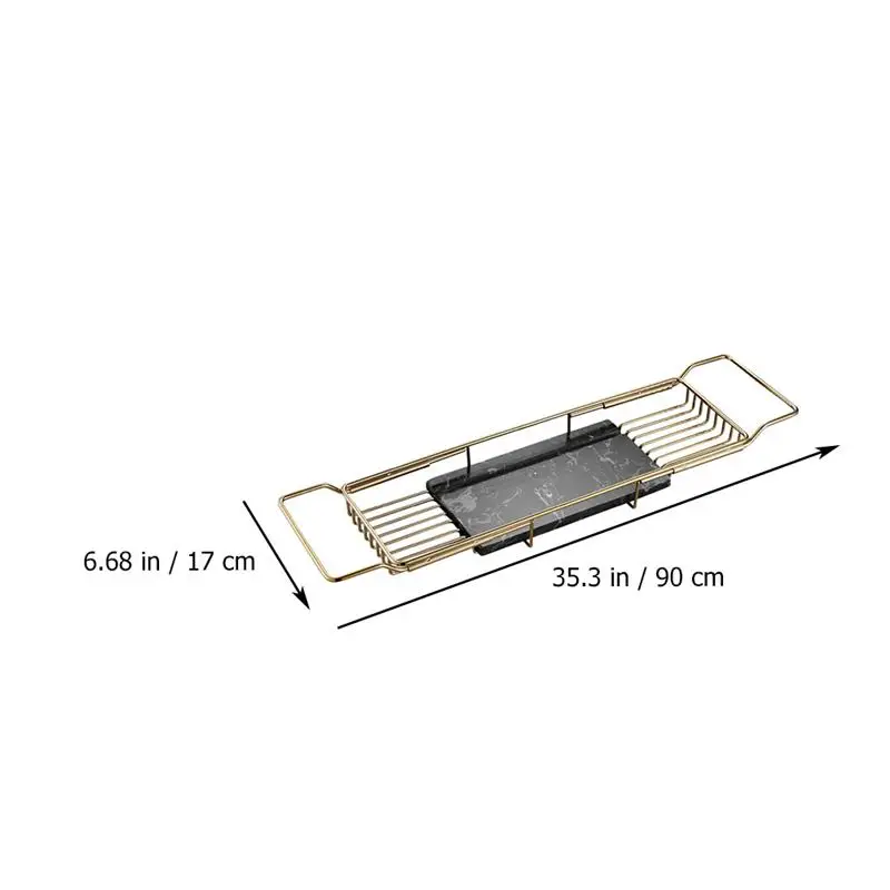 

1pc Bathroom Marble Bathtub Shelving Non-slip Bathtub Shelving (Golden)