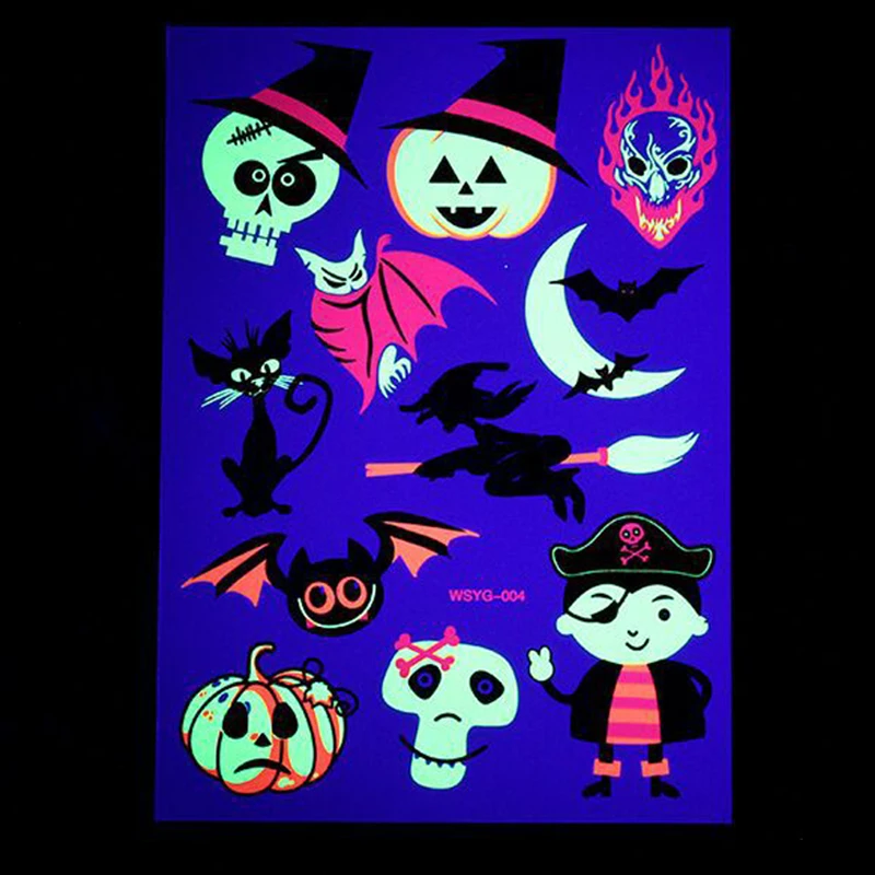 1 лист световой мультфильм светильник на День всех святых в Америке Татуировки