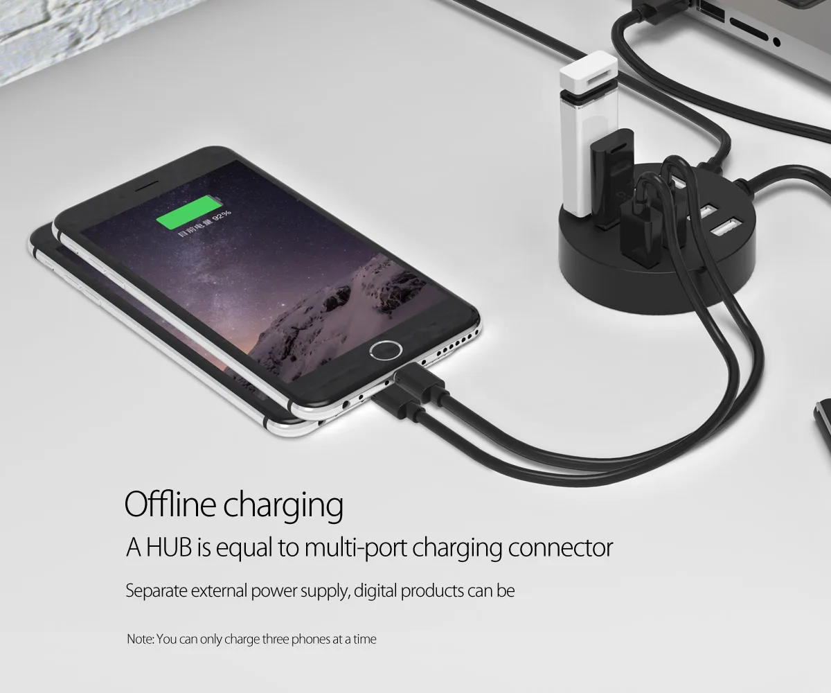 ORICO мини 4, 8 Порты и разъёмы USB 2,0 концентратор Высокоскоростной USB разветвитель для ПК Компьютерные аксессуары Mac/Windows OTG концентратор-черный/белый