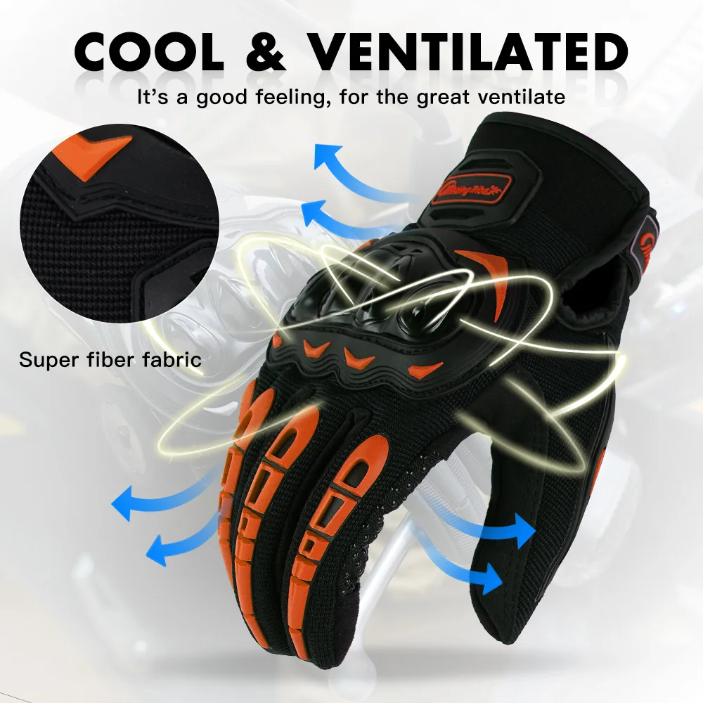Мотоциклетные Перчатки с защитой от ветра дышащие летние перчатки для сенсорных