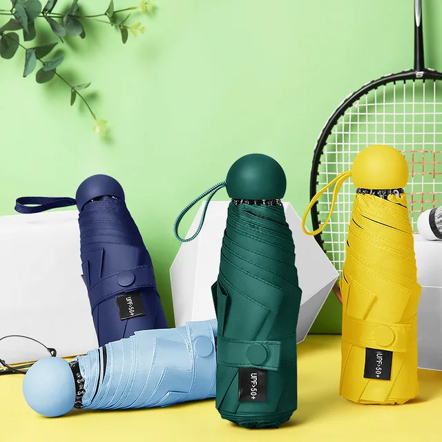 

5 складных карманных капсул, анти-УФ портативный зонтик для путешествий, академии, Роскошный милый зонтик, дождевик для женщин, Sombrilla Ambrella ...