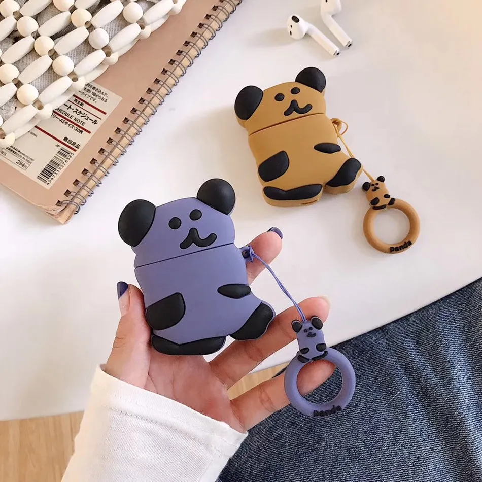 Для AirPods чехол 3D милый мультяшный медведь чехол для наушников для Airpods 2/i10/i11TWS ins стильный защитный чехол с кольцом на палец