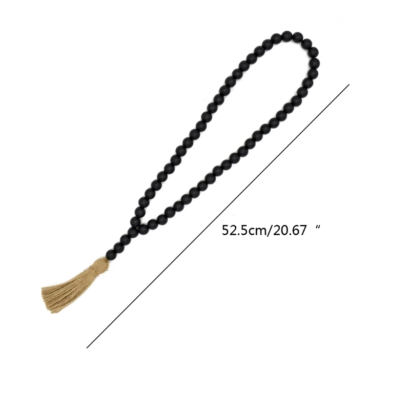 

Wood Bead Garland With Tassels And DIY Decorations Farmhouse Home Beads Neutral Farmhouse Vintage Home Country Decor