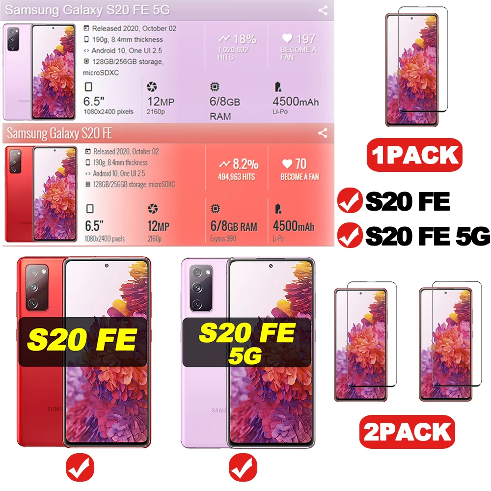 S20 FE чехол для samsung galaxy s 20 fe s20fe 20s 20fe Защитные чехлы телефонов 4G или 5G samsungs20 2 шт
