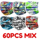 60 шт., одноразовые маски для лица с принтом футбольных мячей