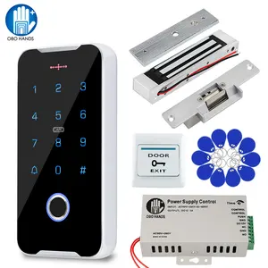 rfid door access control system kit fingerprint keypad controller with electronic door lock 13 56mhz ip68 waterproof outdoor use free global shipping