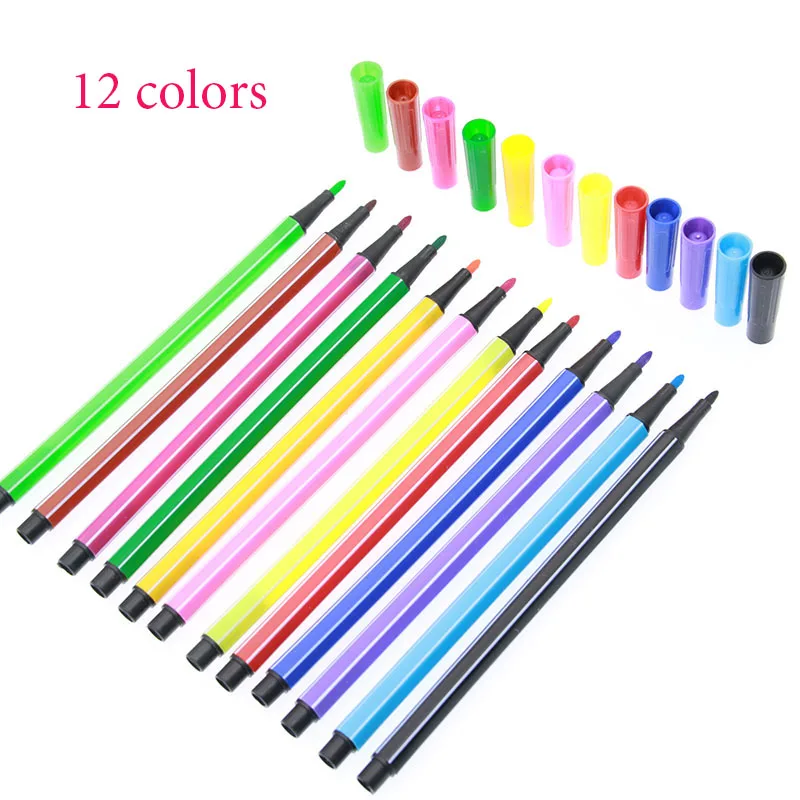 Children'S Drawing Stationery Cartoon Watercolor Pencil Set 12/18/24/36 Color Nontoxic Painting Art Graffiti Pen School Supplies | Игрушки