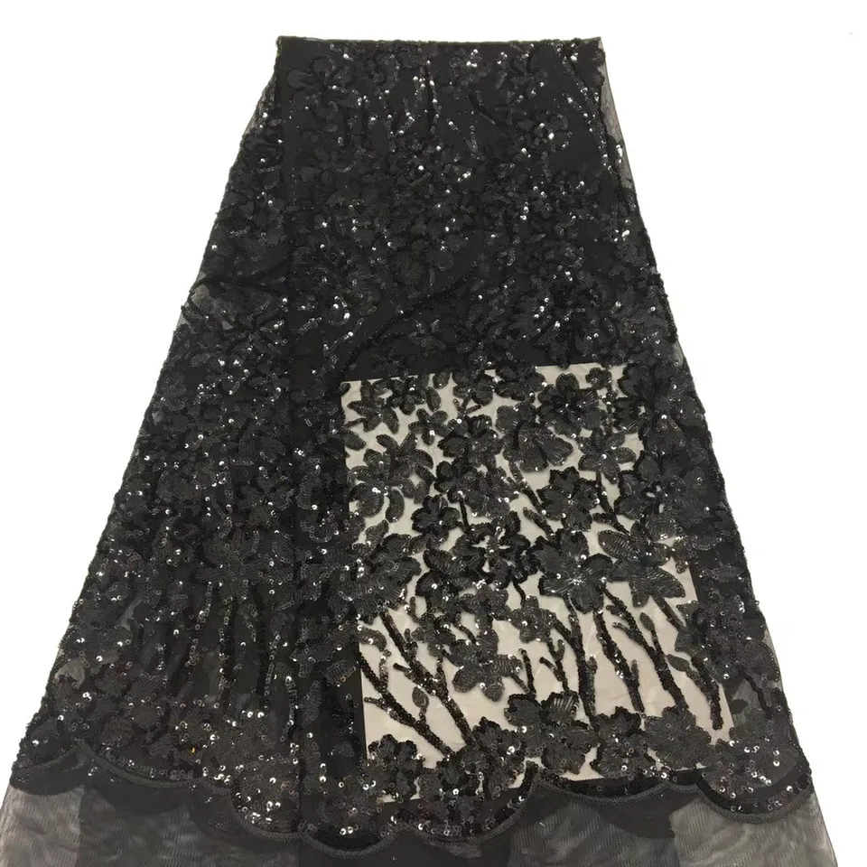 

The Latest Sequined Tulle Lace Fabric 2021 High-quality Wedding French Nigerian Lace Fabric Bridal Wedding Dress XX38871