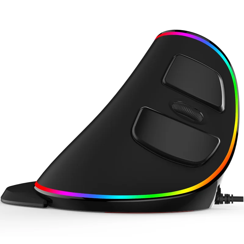 Вертикальная мышь Delux M618Plus RGB эргономичная Мышь 6 кнопок 4000 Точек на дюйм