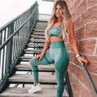 Комплект Спортивный Женский, бесшовный, с высокой талией, пуш-ап