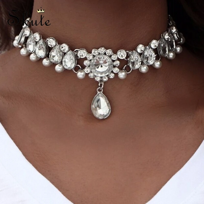 Женское Ожерелье-чокер Skute роскошное ожерелье с подвеской в виде капли воды