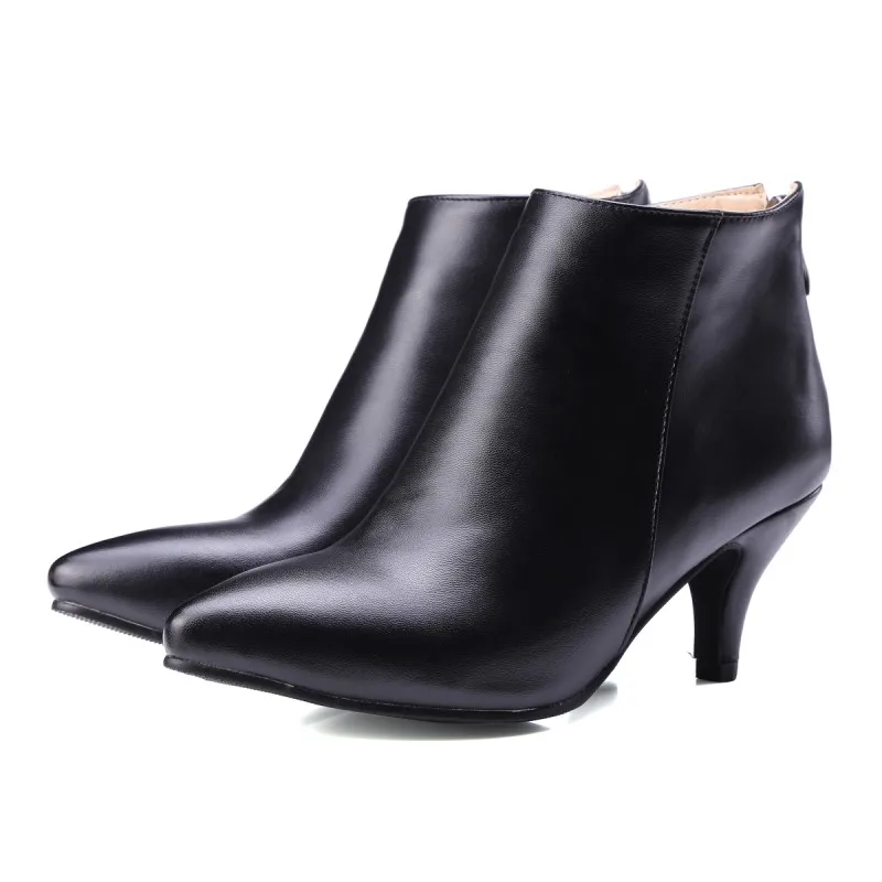 Big Size 9 10 11-17 boots women shoes ankle for ladies woman winter Pointed pure color | Обувь