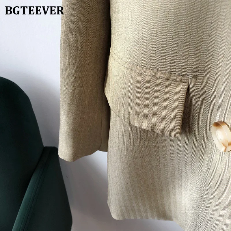 Пиджак BGTEEVER женский с карманами элегантный двубортный пиджак свободного кроя