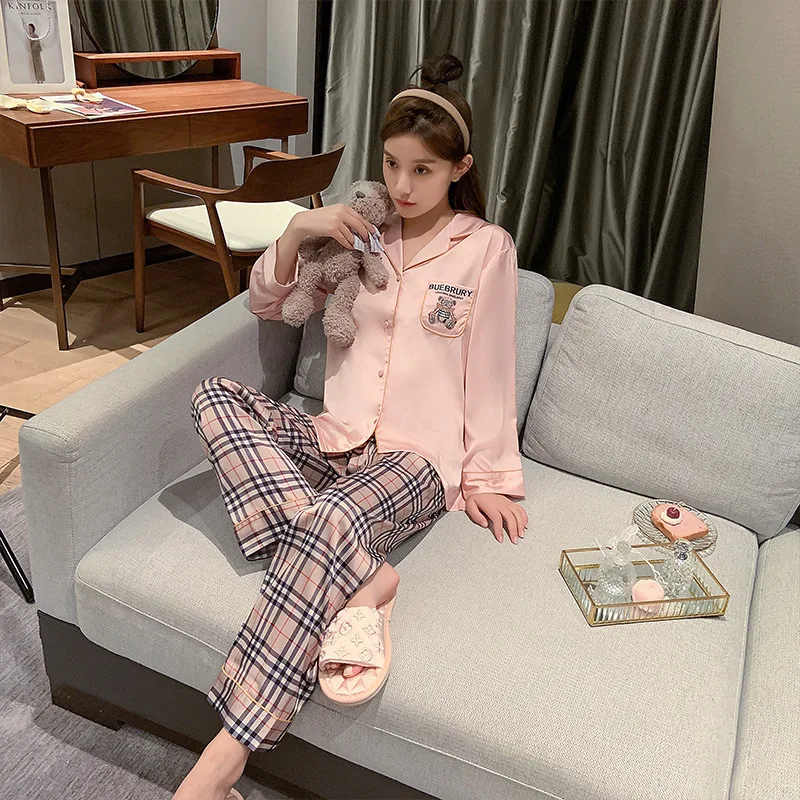 

The New Printing Ladies Pajamas Spring Casual Korean Version Long Sleeve Loose Tracksuit