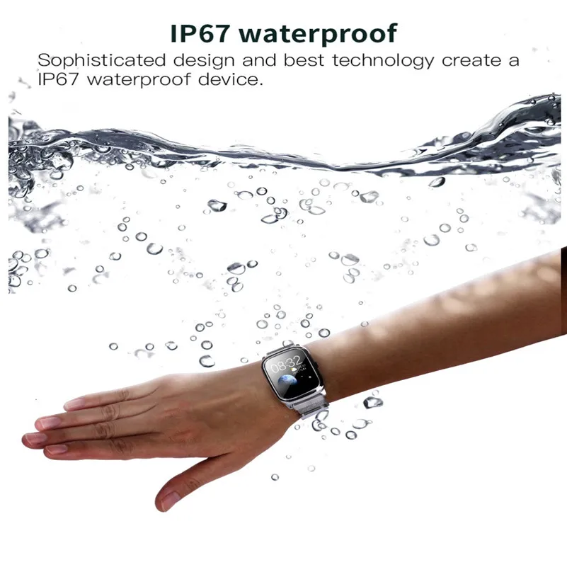 Смарт часы с инфракрасным датчиком Bluetooth 5 0 водонепроницаемые квадратной