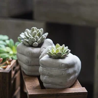 concrete flower pot mould fist cement planter pot mold palm shape concrete candle vessel silicone mould