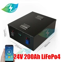strong power lifepo4 24v 200ah deep cycle lithium battery pack 3 2v cell with bms for power tools inverter20a charger