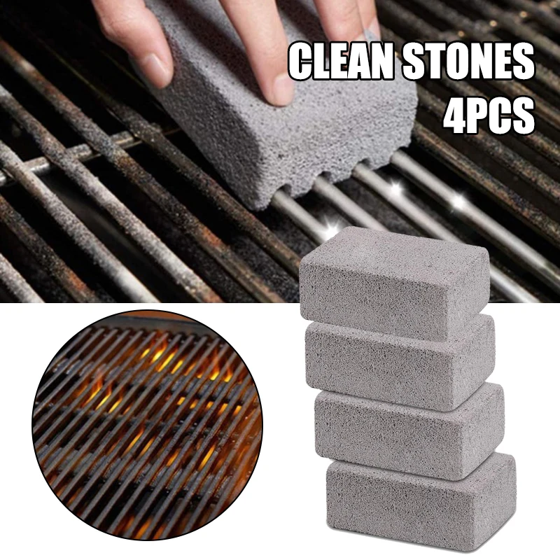 

Grill Griddle Cleaning Brick Block 4pcs Grill Cleaning Brick De-Scaling Cleaning Stone for Removing Stains BBQ Cleaning Camping