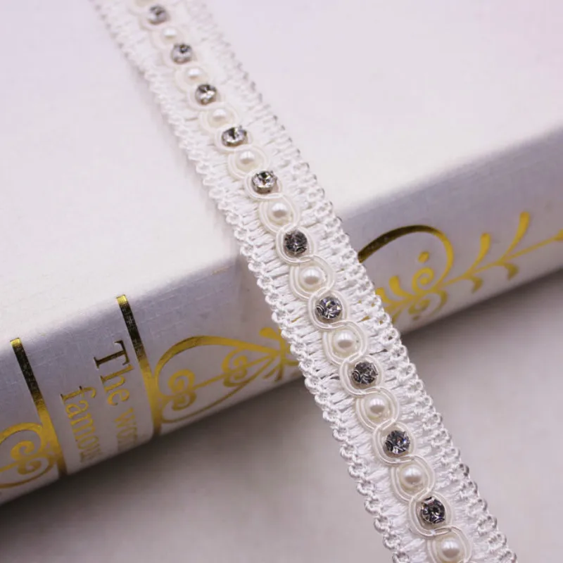 

10 Yards New Handmade Beaded Lace DIY Clothing Accessories Barcode Luggage Accessories lace