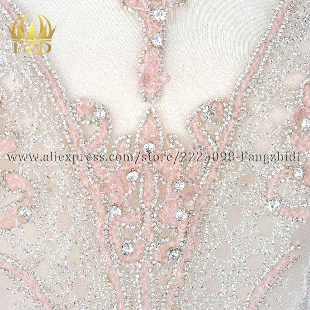 FZD 1 комплект светло розовый кристаллический камень патчи и стразы для свадебных